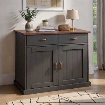 Dressoir met 2 deuren en 2 laden Luzerna grijs-bruin