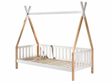 Auto- & themabed Kinderbed 90x200cm Tipi met hekje Wit 206x107 cm – stijlvol en praktisch