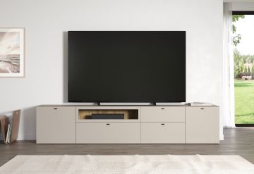 Trendteam Bellugi tv-meubel 200 cm in cashmere met Evoke eiken