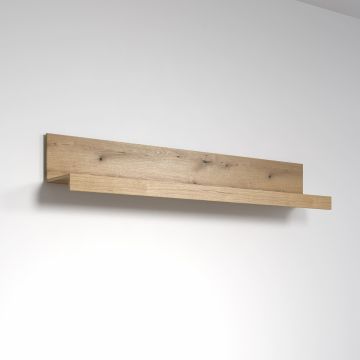 Muurplank Tyler - muurpaneel 180x31cm in melamine eik met front in antraciet bruin-matera grijs 26x180 cm – stijlvol en praktisch