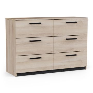 Commode – ladekast Watson – 6 lades (3+3) – eik kronberg / eik waterford