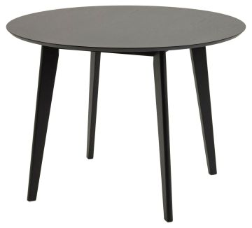 Eetkamertafel en stoelen Egedal scandinavische eettafel rond Ø:105 fineer eik zwart gelakt Zwart 105x105 cm – stijlvol en praktisch
