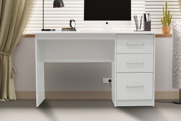 Bureau Mateo met 3 lades - Wit