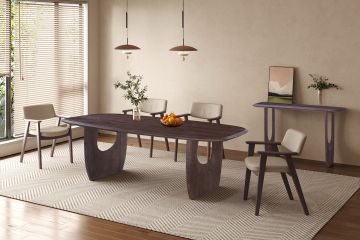 Braga table à manger 200x100 cm ovale danoise – manguier massif – brun foncé