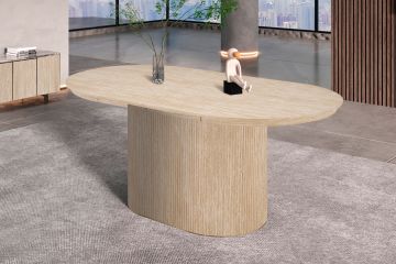 Uitschuifbare Eettafel Lagos 180-220 cm Ovaal Donkerbruin