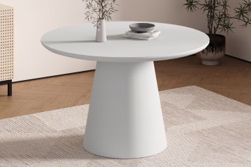 Tavira table à manger ronde Ø120 cm – Ciment Écru – Effet béton