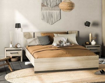 2-persoonsbed Watson Bedkader 160X200 Bruin 204x168 cm – stijlvol en praktisch