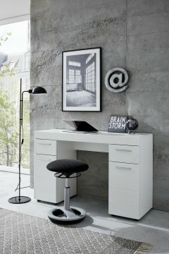 Schminktafel kaptafel console sidetable Amanda Kaptafel - schminktafel  witte hoogglanslak Wit 120x41 cm – stijlvol en praktisch