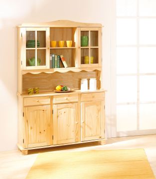 Buffetkast Landelijke 3 deurs buffetkast keukenbuffet in massief grenen Toscana 43x130 cm – stijlvol en praktisch