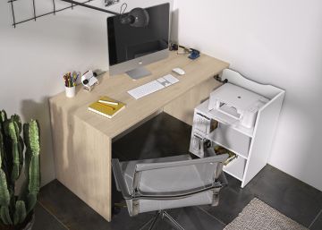 Hedendaags bureau Bureau met ladeblok ALBANE bruin wit Wit-bruin 60x136 cm – stijlvol en praktisch