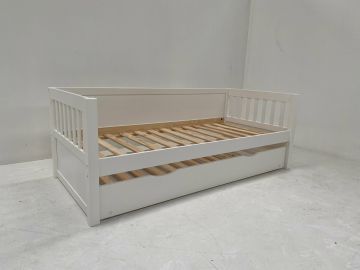1-persoonsbed Kajuitbed - Franky met bedlade in massieve den wit gelakt Wit 210x98 cm – stijlvol en praktisch