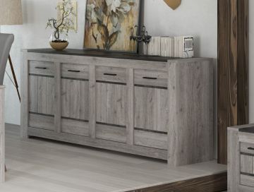 dressoir contemporain pas cher NOAH en chene gris et LED