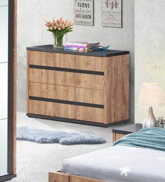Commode elsa Commode ladekast met 2 laden decor mango hout Houtkleur 40x110 cm – stijlvol en praktisch