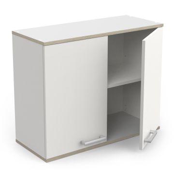 Keukenmeubels hangkast 2 deuren 80 cm breed " Cooking" Wit 63x78 cm – stijlvol en praktisch