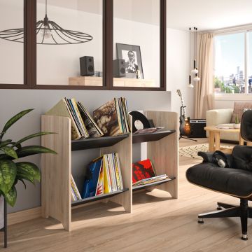 Tv-meubel Open rek voor vinylplaten CHICAGO Lichte eik 40x119 cm – stijlvol en praktisch