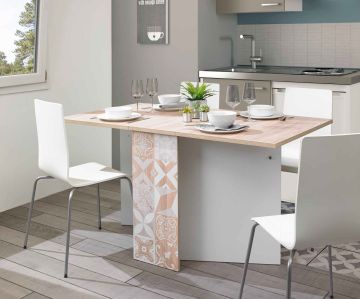 Eettafel Klaptafel 140cm CHLOE Houtkleur 140x140 cm – stijlvol en praktisch