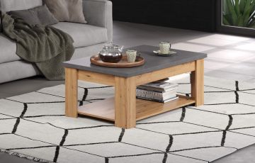 Salontafel Follow - salontafel 120x67x46cm kleur artisanale eik en antraciet Bruin 67x120 cm – stijlvol en praktisch