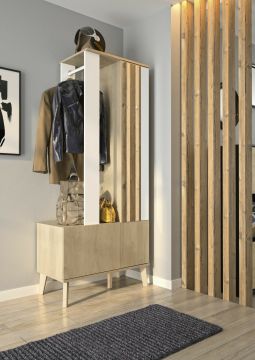 Inkomhal Vestiaire - inkomhal - garderobe 2 deuren GINO Lichte eik 40x80 cm – stijlvol en praktisch