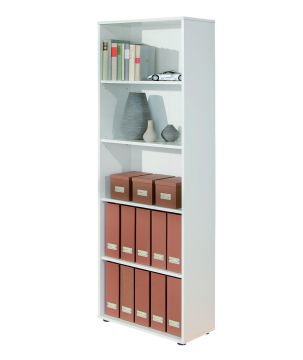 Boekenkast Arco 4 - Boekenkast - Witte melamine Wit 30x60 cm – stijlvol en praktisch