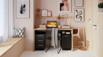 Bureau Bureau Oxford 132 cm breed zwart eik Zwart-bruin 50x131 cm – stijlvol en praktisch