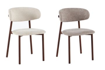  Chaise de salle à manger COCO noyer en tissu Fab Raven- disponible en 2 coloris