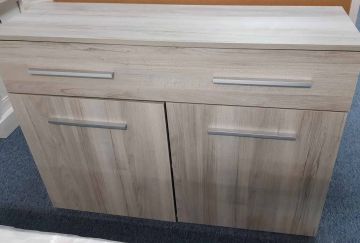 Commode Commode - ladekast in grijze eik. Julia Houtkleur 34x110 cm – stijlvol en praktisch