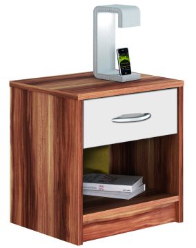 Nachtkast 1 lade/1 open nis "Isis" merano/wit