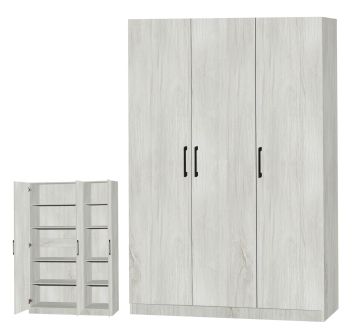 armoire à linge 3 portes EDEN 120cm blanc