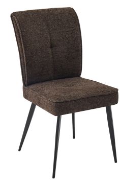 Eetkamerstoel S360 bruin stof metalen potenset