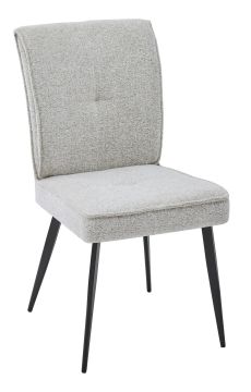 Eetkamerstoel S360 lichtgrijs stof metalen potenset