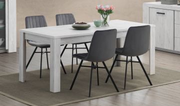 Eetkamertafel en stoelen Eetkamertafel 170x90cm Elvis decor witte eik Witte eik 170x170 cm – stijlvol en praktisch