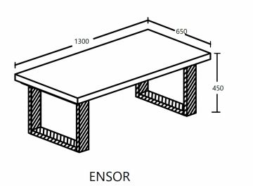 Salontafel Eduard 130 cm – summer eik decor – zwart metalen U-poten