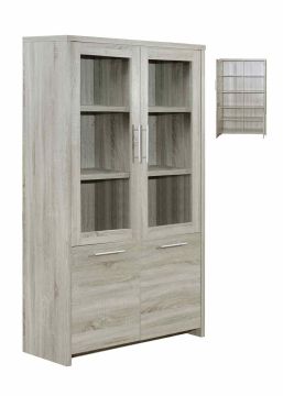 vitrinekast enzo in sonoma grijs