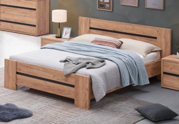 Lit 2 personnes 180 x 200 cm Emotion chene gris