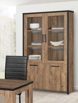 vitrinekast enzo in sonoma grijs