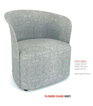 Fauteuil Accentzetel Flower lichtgrijs Grijs 53x63 cm – stijlvol en praktisch