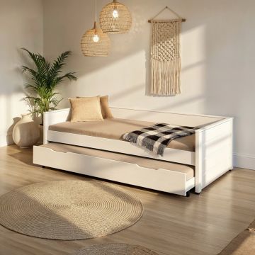 Lit multifonction Interlink DREAM THE FUTURE avec couchage gigogne 90 x 200 cm - Blanc - Pin massif