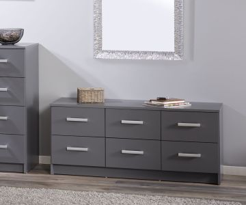 Interlink Elenzio ladekast - 6 lades - Grafietgrijs - 121,8 x 40 x 50,8 cm