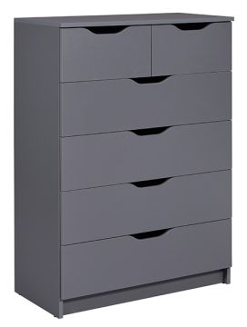 Interlink Silenzia commode - 6 lades - Donkergrijs - 81,5 x 40 x 111,9 cm