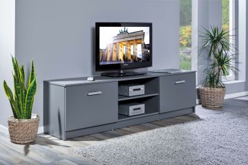 Interlink Elenzio meuble TV - 2 portes abattantes - Gris graphite - 180 x 40 x 50,8 cm