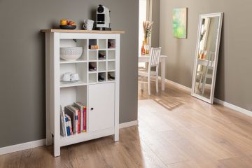 Interlink julina wijnkast - Artisan eiken en wit - 77 x 33 x 124 cm