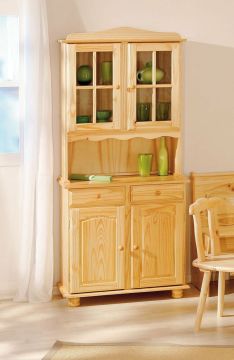 Buffetkast Landelijke 2 deurs buffetkast keukenbuffet in massief grenen Alicante Houtkleur 43x88 cm – stijlvol en praktisch