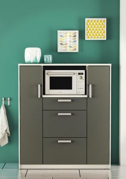 Keukenmeubels Flavor keukenkast 117Bx133H x 40D cm  in wit/grijze melamine Grijs 40x116 cm – stijlvol en praktisch