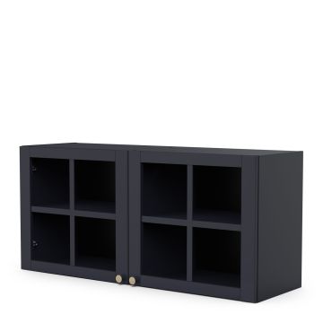 Keuken Keuken hangkast glas CHESTER 120 cm in een dekor van indigo blauw zwart-blauw 37x120 cm – stijlvol en praktisch