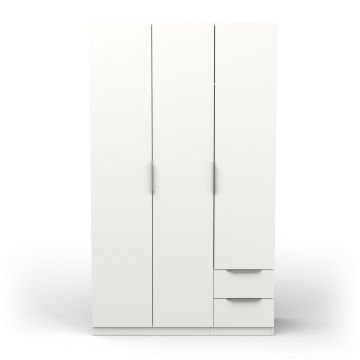 Kasten met draaideuren Ghost - 3 deurs kledingkast 120x203cm wit Wit 51x127 cm – stijlvol en praktisch