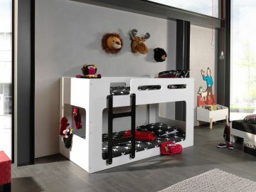 Lit Lucca superposé coloris blanc et noir 100x200cm