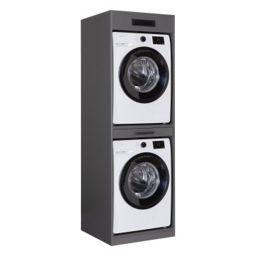 Lifestyle Studio Flow wasmachinekast voor wasmachine en droogkast - Antraciet - 67 × 68 × 208 cm