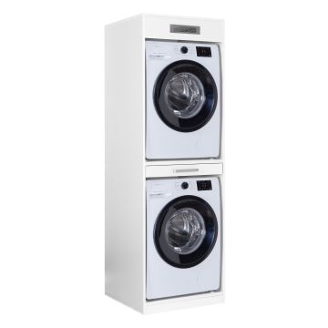 Lifestyle Studio Flow wasmachinekast voor wasmachine en droogkast - Wit - 67 × 68 × 208 cm