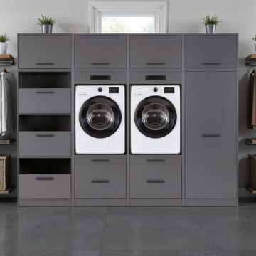 Lifestyle Studio Flow wasruimtecombinatie bundel 3 antraciet - 268 x 68 x 208 cm