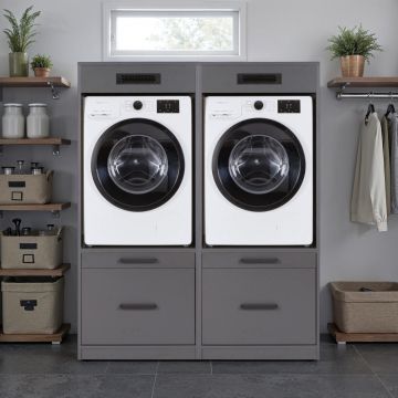 Lifestyle Studio Flow wasruimtecombinatie bundel 04 antraciet - 134 x 68 x 164 cm